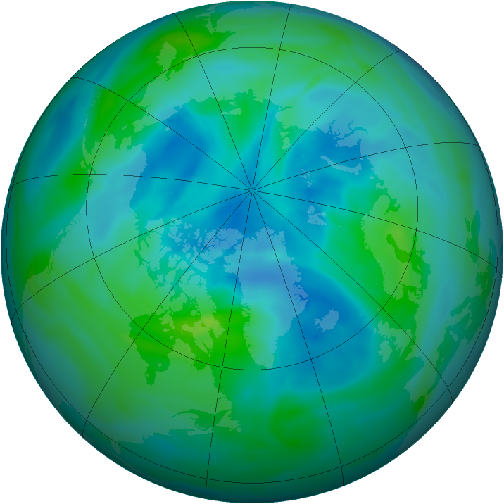 Arctic ozone map for 16 September 2005